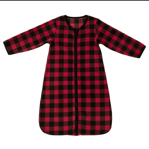 Daysu Micro Fleece Baby Sleep Sack with Long Sleeves Size Medium Buffalo Plaid - Picture 2 of 16
